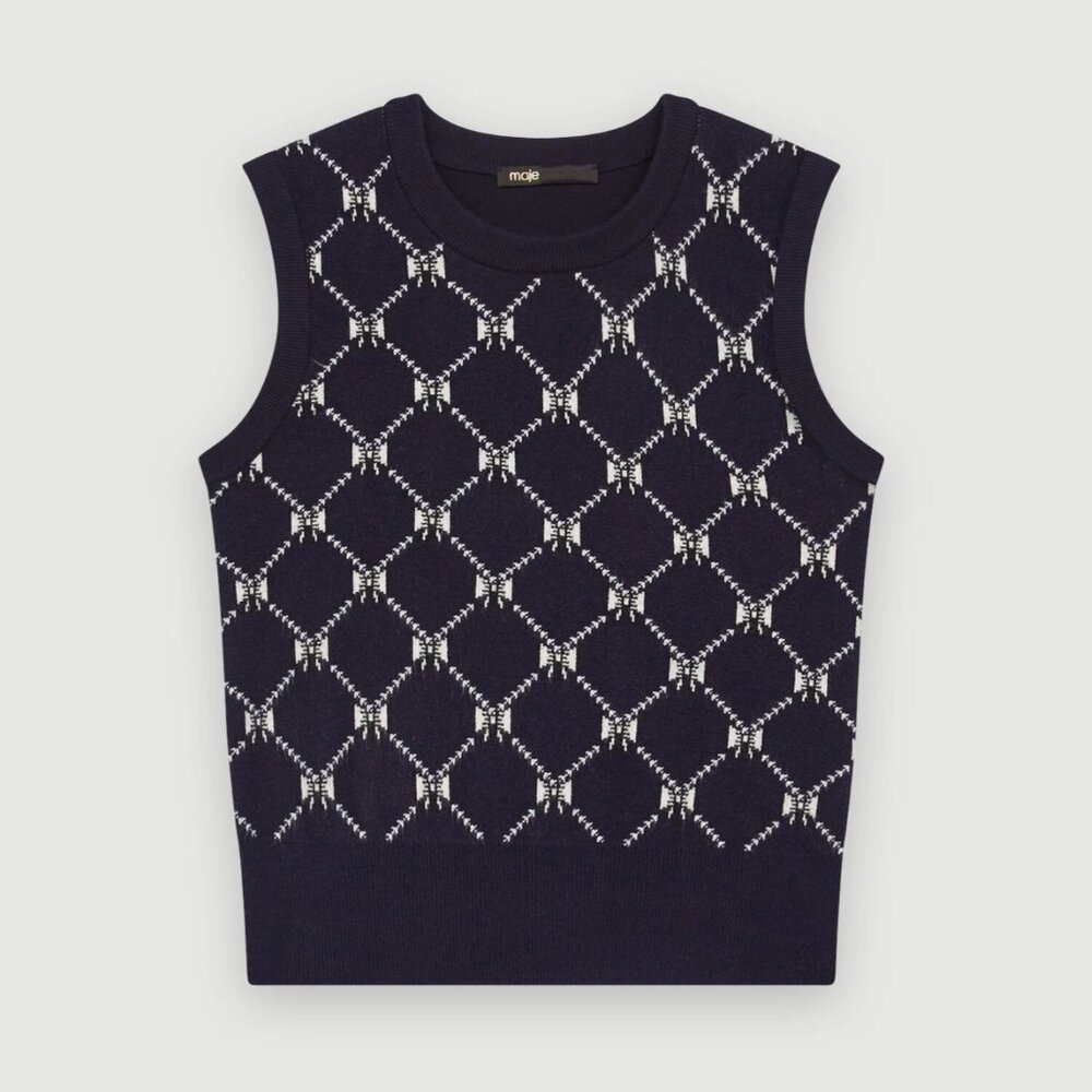 Maje Milia Bow Sweater Vest